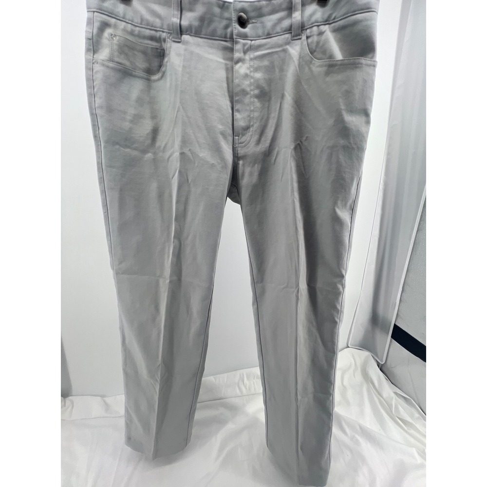 Peter Millar Crown Sport Mens Grey Chinos Pants 34x29 Tapered Fit EB66